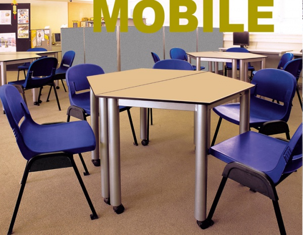 梯形組合流動書(shū)桌